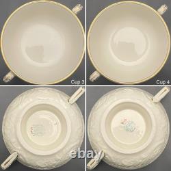 Wedgwood of Etruria Gold Trim Patrician 12pc Soup Cups & Saucers c1930s England
