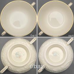 Wedgwood of Etruria Gold Trim Patrician 12pc Soup Cups & Saucers c1930s England