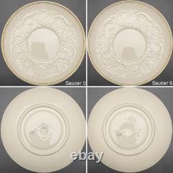 Wedgwood of Etruria Gold Trim Patrician 12pc Soup Cups & Saucers c1930s England