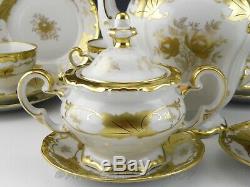 Weimar KATHARINA GOLD GILDED COFFEE DESSERT SET FOR 10 POT CUP SAUCER TRIO PLATE