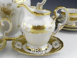 Weimar KATHARINA GOLD GILDED COFFEE DESSERT SET FOR 10 POT CUP SAUCER TRIO PLATE