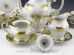 Weimar KATHARINA GOLD GILDED COFFEE DESSERT SET FOR 10 POT CUP SAUCER TRIO PLATE