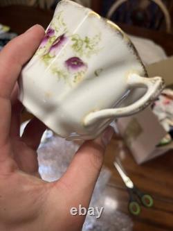 Wellington bone china tea-set, Art nouveau, c 1906,'Gilded Violet