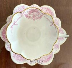 Wileman Foley China Antique 1895-1910 Cup & Saucer Pink Gold Shelley Japan F/S