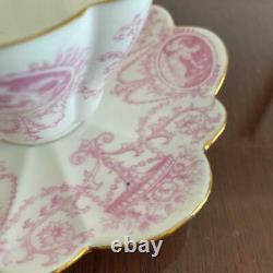 Wileman Foley China ENGLAND Antique 1895-1910 Cup & Saucer Pink Gold Shelley