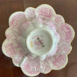 Wileman Foley China ENGLAND Antique 1895-1910 Cup & Saucer Pink Gold Shelley