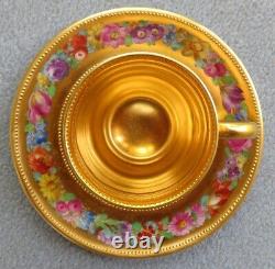 Wilhelm Koch W K Dresden Demitasse Cup & Saucer Cobalt Gold inside & out Saxony