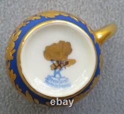 Wilhelm Koch W K Dresden Demitasse Cup & Saucer Cobalt Gold inside & out Saxony