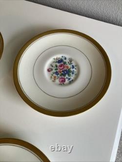Windsor By Haviland Gold Floral Tea Coffee Pot With Four Cups Saucers Made USA