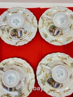 Wintering Bavaria Germany pearl coffee cup saucer & Coffe pot / gold 25pc