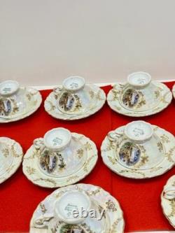 Wintering Bavaria Germany pearl coffee cup saucer & Coffe pot / gold 25pc