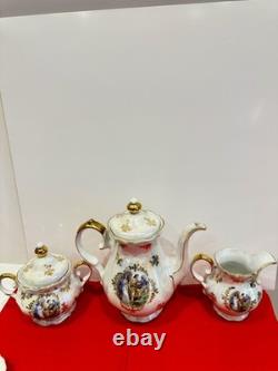 Wintering Bavaria Germany pearl coffee cup saucer & Coffe pot / gold 25pc