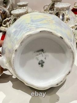 Wintering Bavaria Germany pearl coffee cup saucer & Coffe pot / gold 25pc