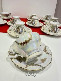 Wintering Bavaria Germany pearl coffee cup saucer & Coffe pot / gold 25pc