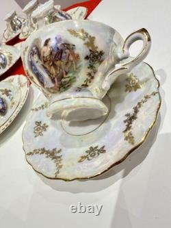 Wintering Bavaria Germany pearl coffee cup saucer & Coffe pot / gold 25pc