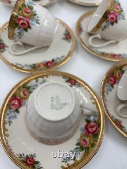Winterling Coffee Service for 6 Persons, Roses & Gold, 6 Cups/Saucers/Plates