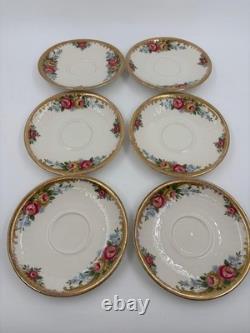 Winterling Coffee Service for 6 Persons, Roses & Gold, 6 Cups/Saucers/Plates