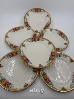 Winterling Coffee Service for 6 Persons, Roses & Gold, 6 Cups/Saucers/Plates