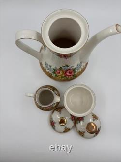 Winterling Coffee Service for 6 Persons, Roses & Gold, 6 Cups/Saucers/Plates