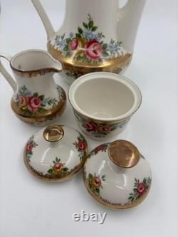 Winterling Coffee Service for 6 Persons, Roses & Gold, 6 Cups/Saucers/Plates