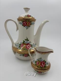 Winterling Coffee Service for 6 Persons, Roses & Gold, 6 Cups/Saucers/Plates
