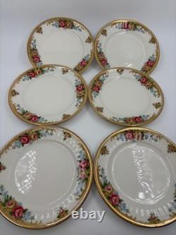 Winterling Coffee Service for 6 Persons, Roses & Gold, 6 Cups/Saucers/Plates