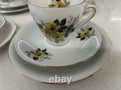 Winterling Gold Deco Tea Cup Saucers X 6 And Side Plates
