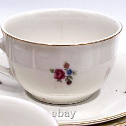 Winterling Marktleuthen Coffee Cups & Saucers With Floral Decoration & Gold Rim