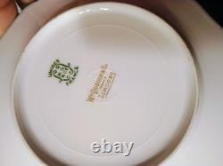 Wm Guerin Limoges 14 Pc Cobalt Blue Gold Gilt Cups & Saucers Set WOW