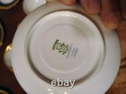 Wm Guerin Limoges 14 Pc Cobalt Blue Gold Gilt Cups & Saucers Set WOW