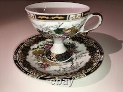YGC Coffee Espresso Set 12 pcs, 6 Pers. Green Gold Porcelain New OVP + Gifts