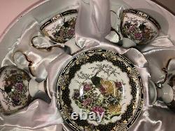 YGC Coffee Espresso Set 12 pcs, 6 Pers. Green Gold Porcelain New OVP + Gifts