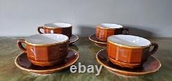 Yves Deshoulieres Apilco Brown and Gold Bistro Cup Set of 8