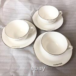 Yves Saint Laurent Cup and saucer set of 3 pampas grass gold logo branded