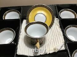 'barocco - Versace By Rosenthal 6 Demitasse Cups & Saucers New In Box